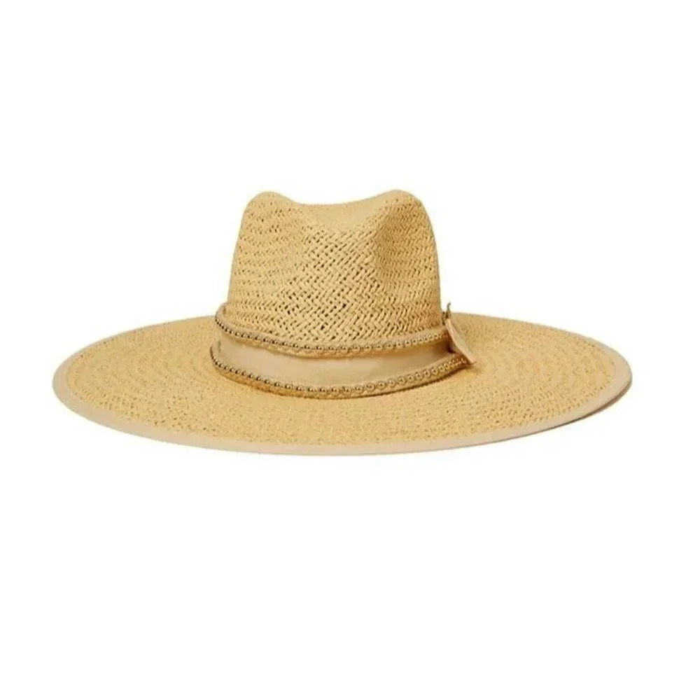 BTB Los Angeles Women's Cassie Rope Studded Hat in Natural Size L (MSRP $138)